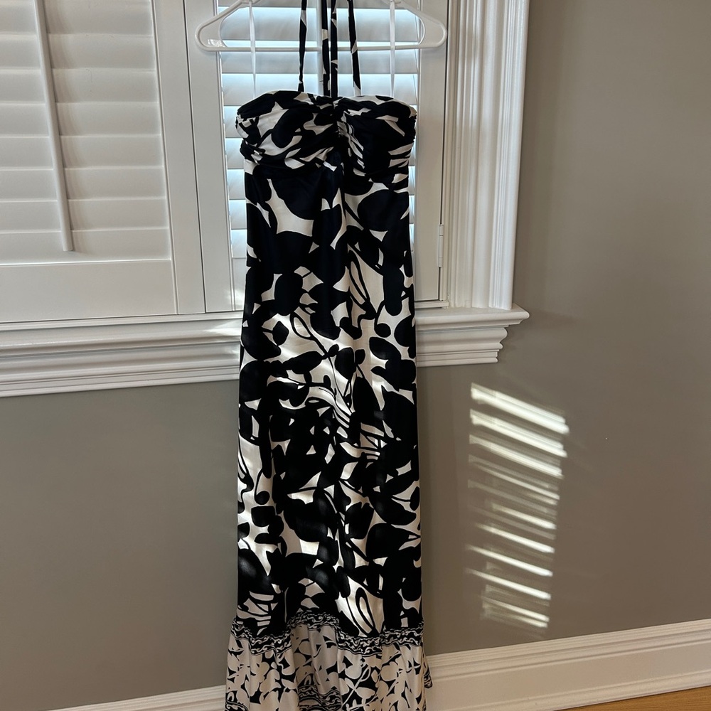 Full-length cross front dress with built in underwire